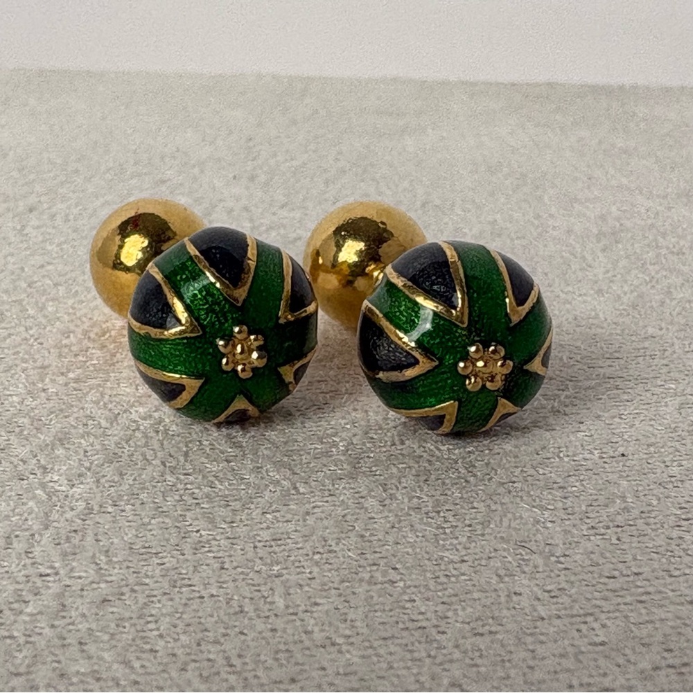Green and Gold Cufflinks